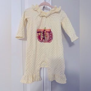 Bonnie Baby Thanksgiving Romper - Size 3-6M - Yellow